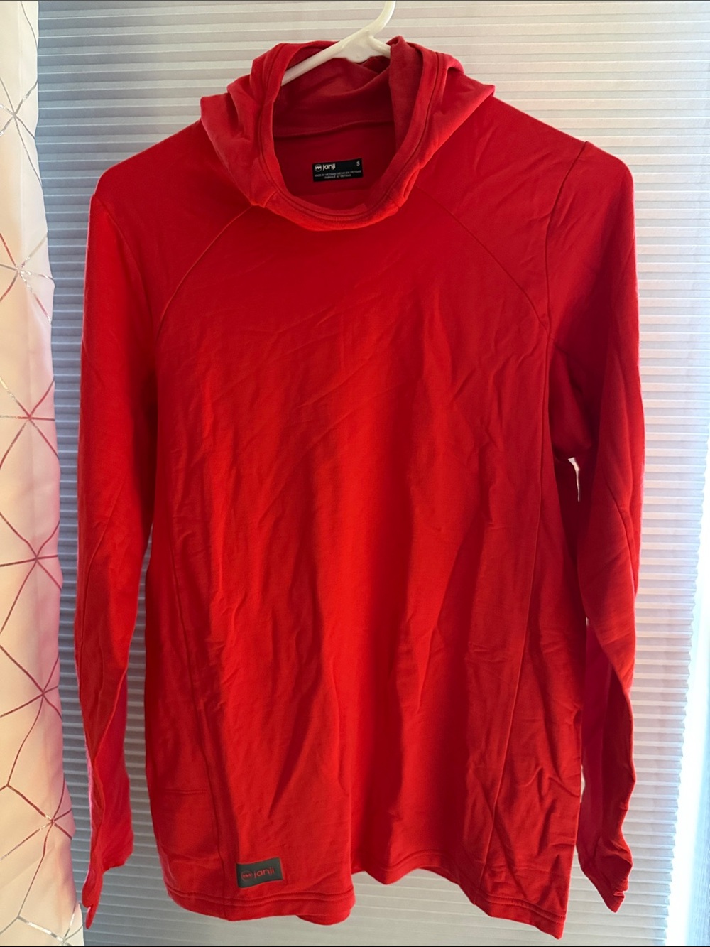 Janji Red Hooded Long Sleeve Top